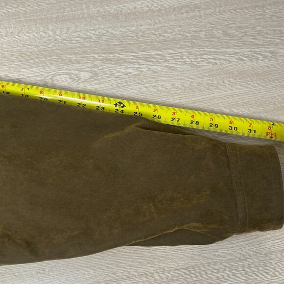 Men's Medium Leather Collar Bomber Jacket - Rainforest - Picture 14 of 15